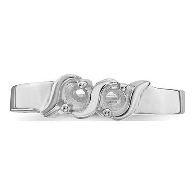 14K White Gold 2-Stone Mother's Ring Mounting – view 4