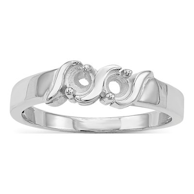 14K White Gold 2-Stone Mother's Ring Mounting