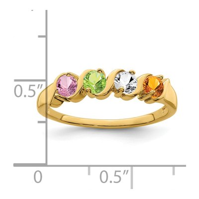 14K Yellow Gold Family Mother's Ring – view 6
