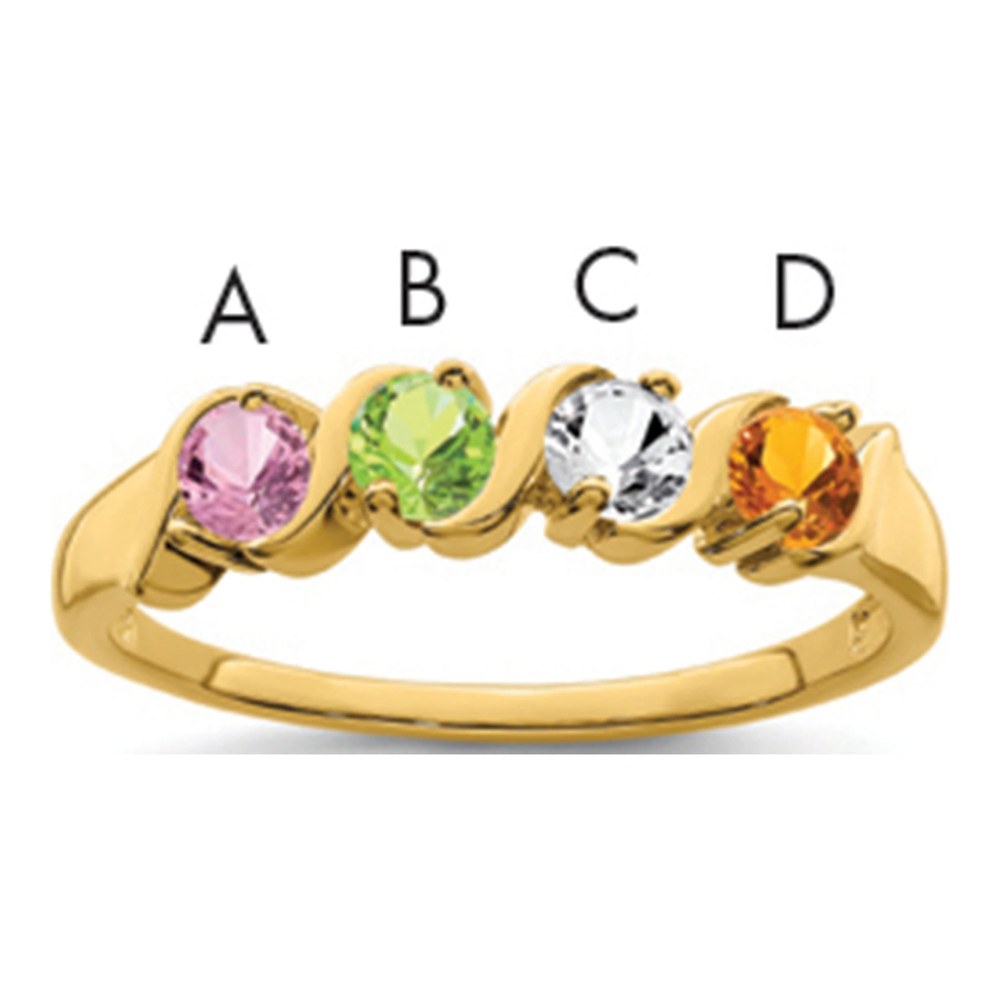 14K Yellow Gold Family Mother's Ring