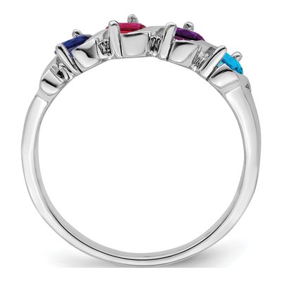 Sterling Silver 4 Stone Mother's Ring, Personalized – view 3