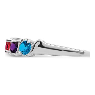 Sterling Silver 4 Stone Mother's Ring, Personalized – view 4