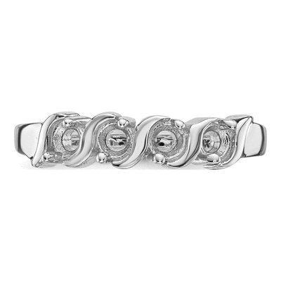 14K White Gold 4-Stone Mother's Ring Mounting – view 4
