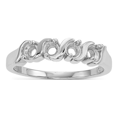 14K White Gold 4-Stone Mother's Ring Mounting