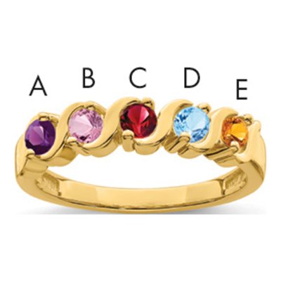 14K Yellow Gold Custom Family Ring