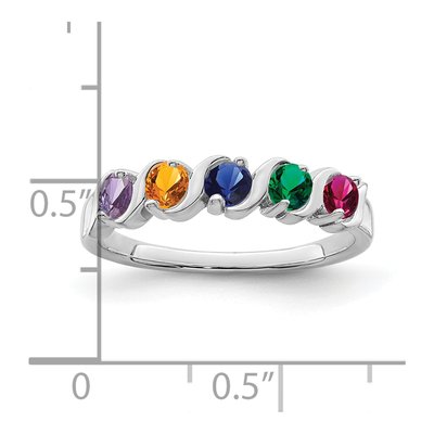 14K White Gold Customizable Family for Her Mother's Ring – view 4