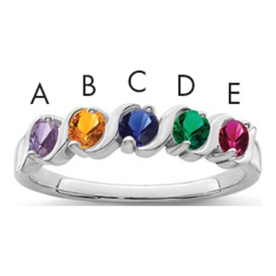 14K White Gold Customizable Family for Her Mother's Ring – view 6