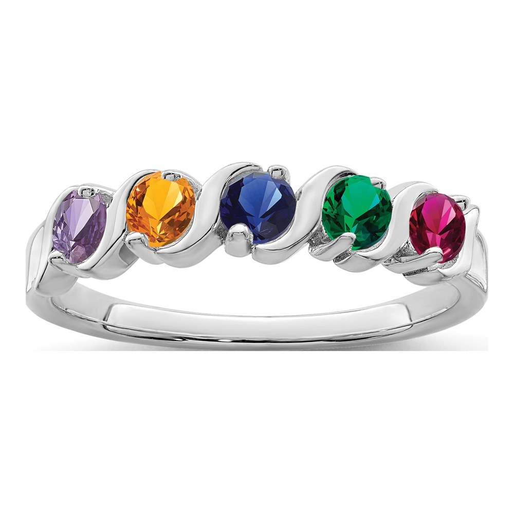 14K White Gold Customizable Family Ring for Her