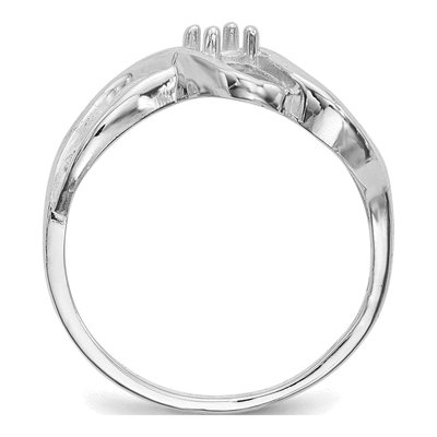 14K White Gold 1-Stone Mother's Ring Mounting – view 2