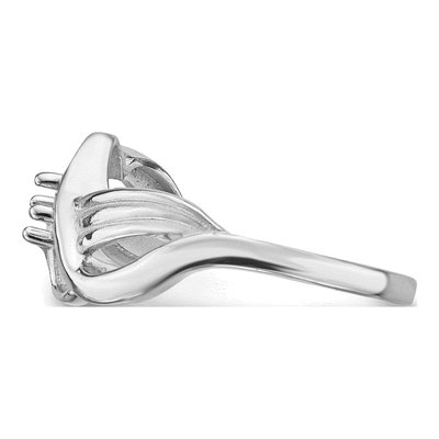 14K White Gold 1-Stone Mother's Ring Mounting – view 3
