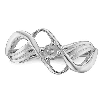 14K White Gold 1-Stone Mother's Ring Mounting – view 4