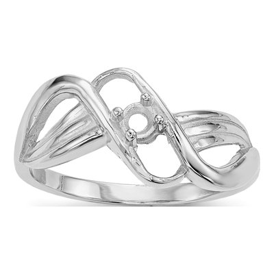 14K White Gold 1-Stone Mother's Ring Mounting