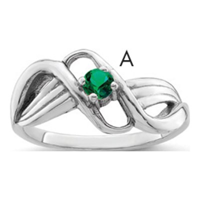 14K White Gold Family Birthstone Mother's Ring – view 6