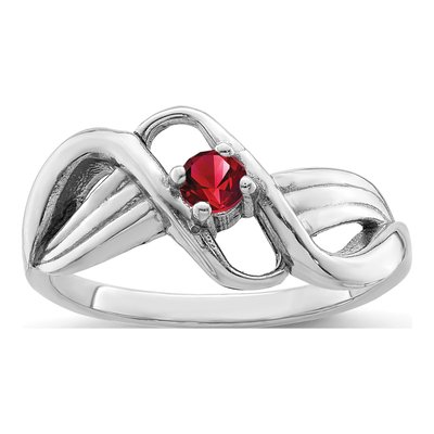 14K White Gold Family Birthstone Mother's Ring