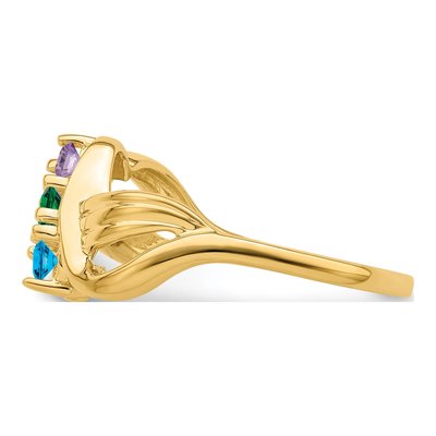 14K Yellow Gold 3-Stone Mother's Ring Mounting – view 4