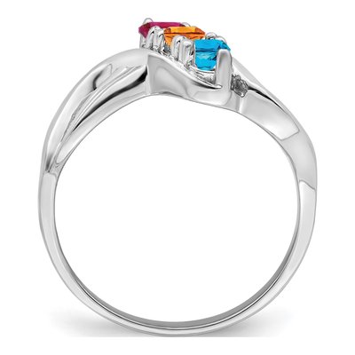 Sterling Silver Personalized 3-Stone Mother's Ring – view 3