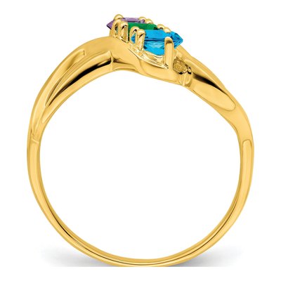 14K Yellow Gold 3-Stone Family Ring – view 3