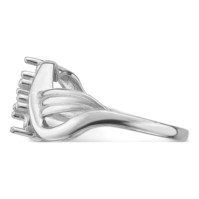 14K White Gold 3-Stone Mother's Ring Mounting – view 3