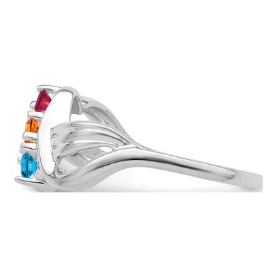 14K White Gold 3-Stone Family Ring – view 3