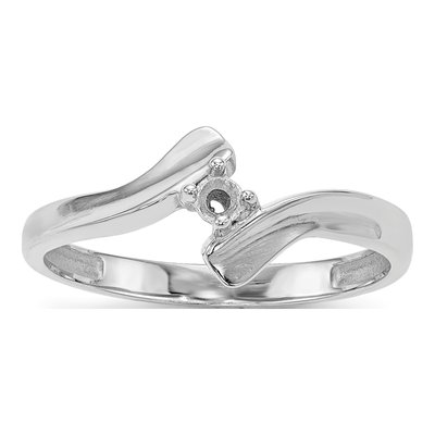 14K White Gold 1-Stone Mother's Ring Mounting – view 6