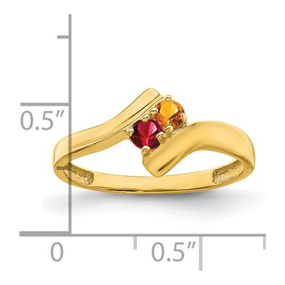 14K Yellow Gold 2-Stone Mother's Ring Mounting – view 6