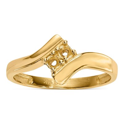 14K Yellow Gold 2-Stone Mother's Ring Mounting – view 7