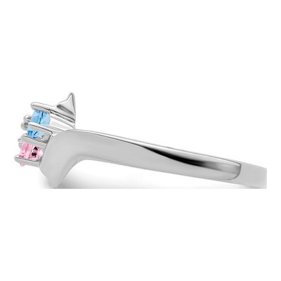 14K White Gold 2-Stone Mother's Ring Mounting – view 4