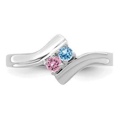 14K White Gold 2-Stone Mother's Ring Mounting – view 5
