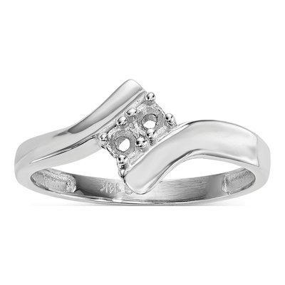 14K White Gold 2-Stone Mother's Ring Mounting – view 6