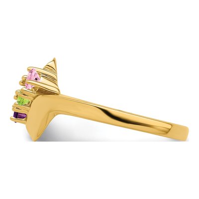 14K Yellow Gold 3-Stone Mother's Ring Mounting – view 3