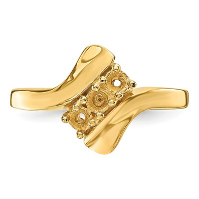14K Yellow Gold 3-Stone Mother's Ring Mounting – view 8