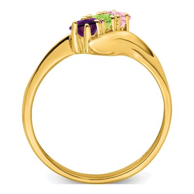 14K Yellow Gold 3-Stone Personalized Mother's Ring – view 3