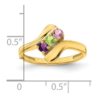 14K Yellow Gold 3-Stone Personalized Mother's Ring – view 6