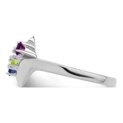 Sterling Silver or 14K White Gold 3-Stone Mother's Ring – view 4