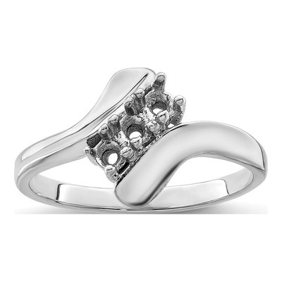 Sterling Silver or 14K White Gold 3-Stone Mother's Ring – view 7