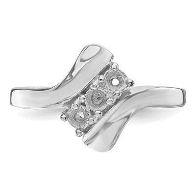 14K White Gold 3-Stone Mother's Ring Mounting – view 4