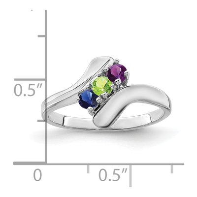 14K White Gold 3-Stone Mother's Ring Mounting – view 5
