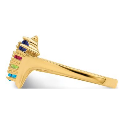 14K Yellow Gold 4-Stone Mother's Ring Mounting – view 4