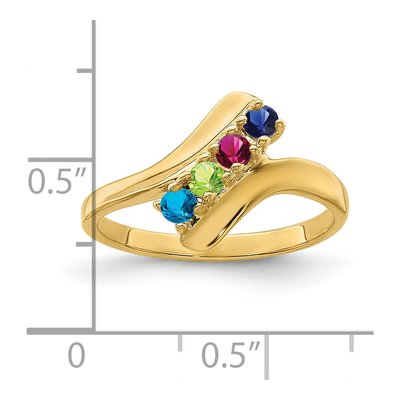 14K Yellow Gold 4-Stone Mother's Ring Mounting – view 6