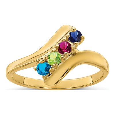 14K Yellow Gold 4-Stone Mother's Ring – view 2