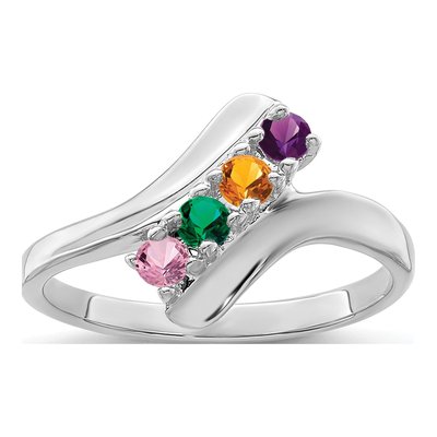 Sterling Silver 4-Stone Mother's Ring – view 2
