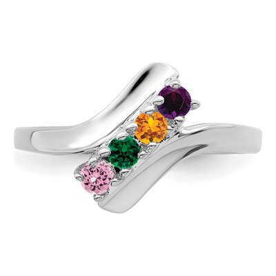 Sterling Silver 4-Stone Mother's Ring – view 4