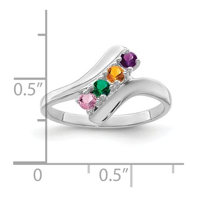Sterling Silver 4-Stone Mother's Ring – view 7