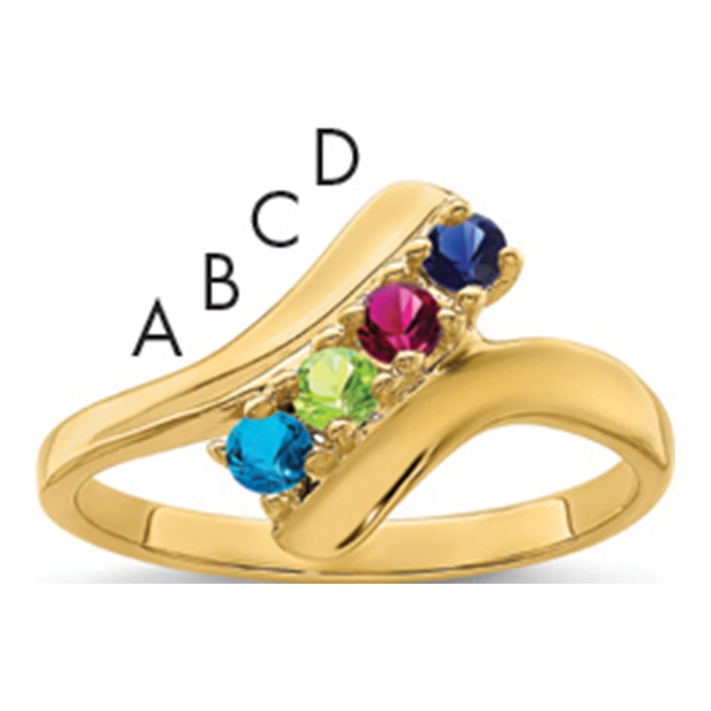 14K Synthetic Family Jewelry Ring