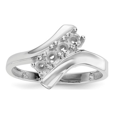 14K White Gold 4-Stone Mother's Ring Mounting – view 7