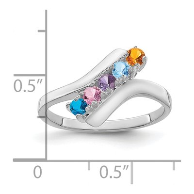 Sterling Silver 5 Stone Mother's Ring – view 6