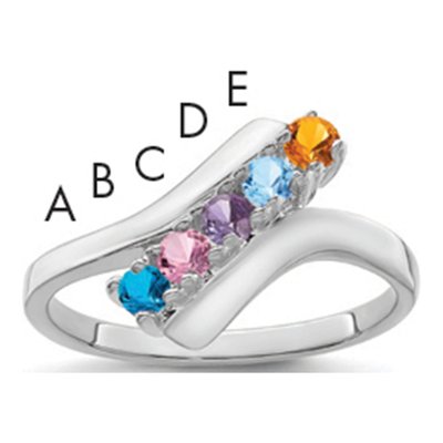 Sterling Silver 5 Stone Mother's Ring