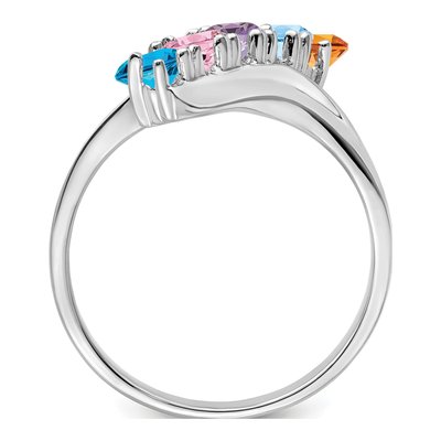 14K White Gold 5-Stone Mother's Ring Mounting – view 3