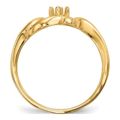 14K Yellow Gold 1-Stone Mother's Ring Mounting – view 2