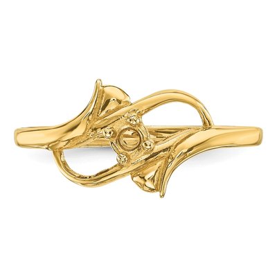 14K Yellow Gold 1-Stone Mother's Ring Mounting – view 4